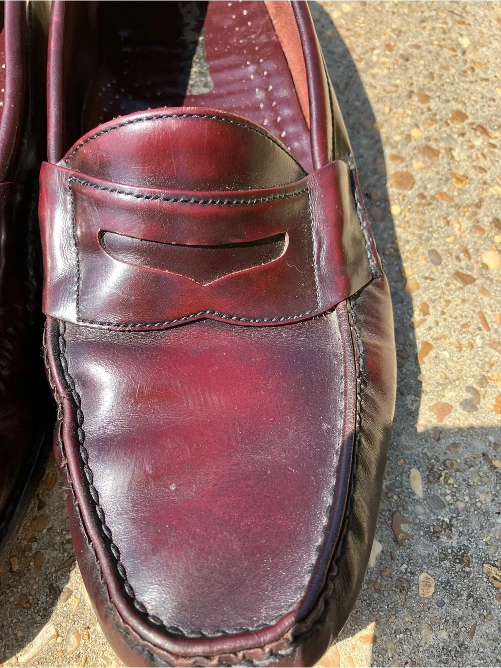 Men's Burgundy G.H. Bass Leather Slip-On Loafers